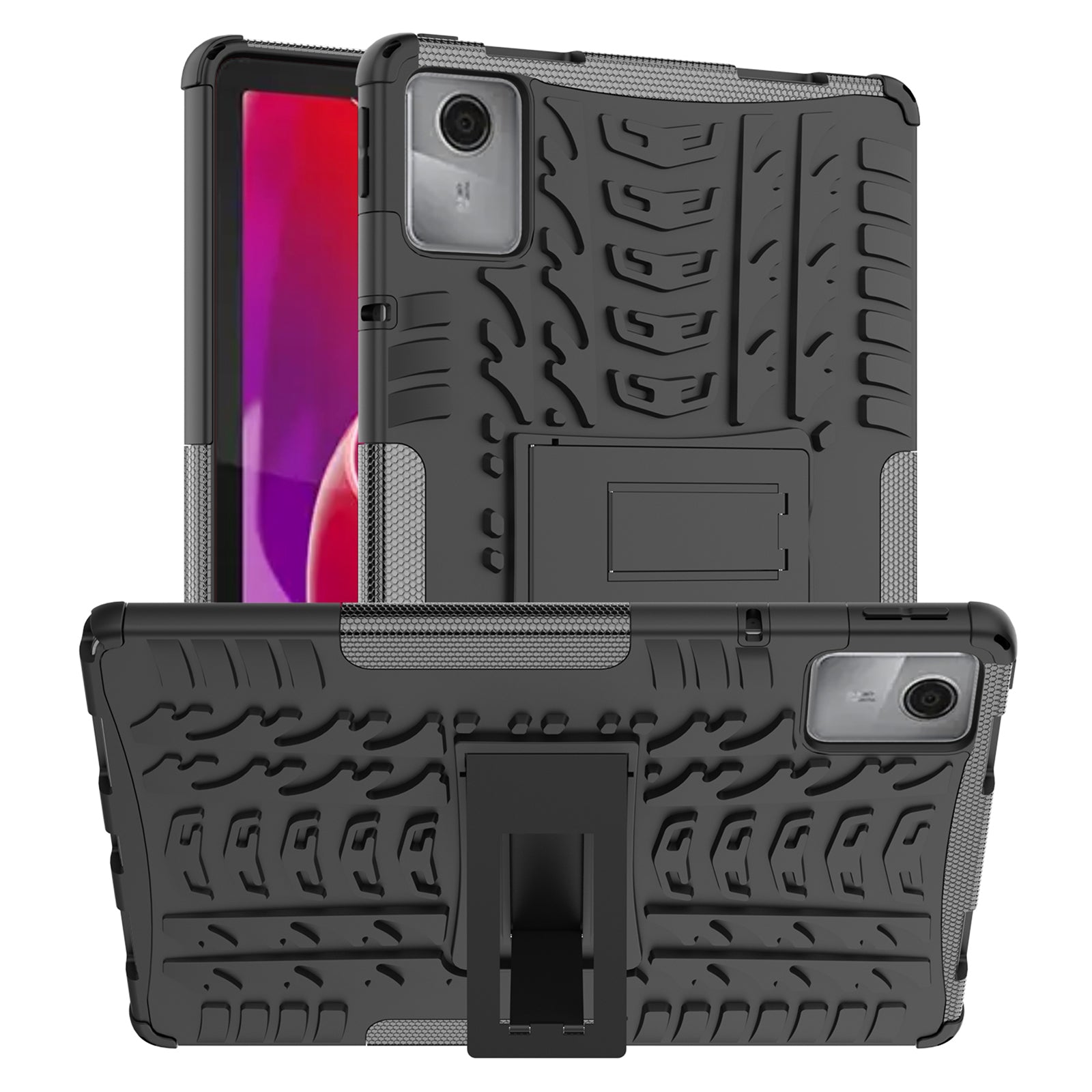 For Lenovo Tab M11 / Xiaoxin Pad 11 2024 Case Tire Texture Shockproof TPU+PC Tablet Cover with Kickstand For Lenovo Tab M11 / Xiaoxin Pad 11 2024 Case Tire Texture Shockproof TPU+PC Tablet Cover with Kickstand